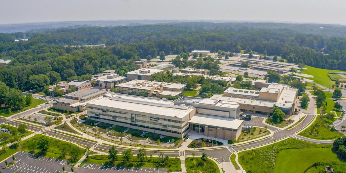 Aerial shot of AACC Arnold campus.